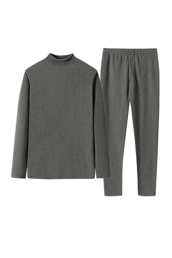 Cotton Thermal Underwear for Men Seamless Thermal Inner Wear Long Sleeve Warm Base Layer Top Bottom Set