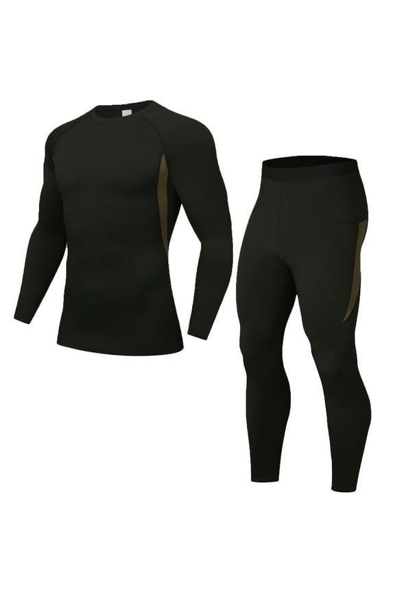 Cotton Thermal Underwear for Men Seamless Thermal Inner Wear Long Sleeve Warm Base Layer Top Bottom Set