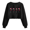 thumbnail image 1 of qelini Crewneck Sweatshirt Womens Christmas Red Wine Glass Print Pullover Long Sleeve Cropped Tops Dressy Holiday Blouses, 1 of 5