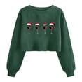 thumbnail image 1 of qelini Crewneck Sweatshirt Womens Christmas Red Wine Glass Print Pullover Long Sleeve Cropped Tops Dressy Holiday Blouses, 1 of 5