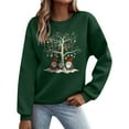 thumbnail image 1 of qelini Crewneck Sweatshirt Womens Graphic Xmas Tree Print Pullover Christmas Long Sleeve Tops Trendy Holiday Clothes, 1 of 5