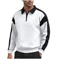 thumbnail image 1 of qelini Dressy Sweatshirts for Men Lapel Neck Long Sleeve Tops Colorblock Lightweight Jackets Casual Fall Outfits, 1 of 8