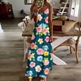 thumbnail image 1 of qelini Floral Dresses for Women Plus Size Long Dresses V Neck Sleeveless A-line Dress Print Dress for Wedding, 1 of 5