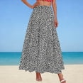 thumbnail image 1 of qelini Floral Maxi Skirt for Women Plus Size Long Skirt Elastic Waist Drawstring A-line Skirt Pockets Print Beach Casual Skirt, 1 of 5