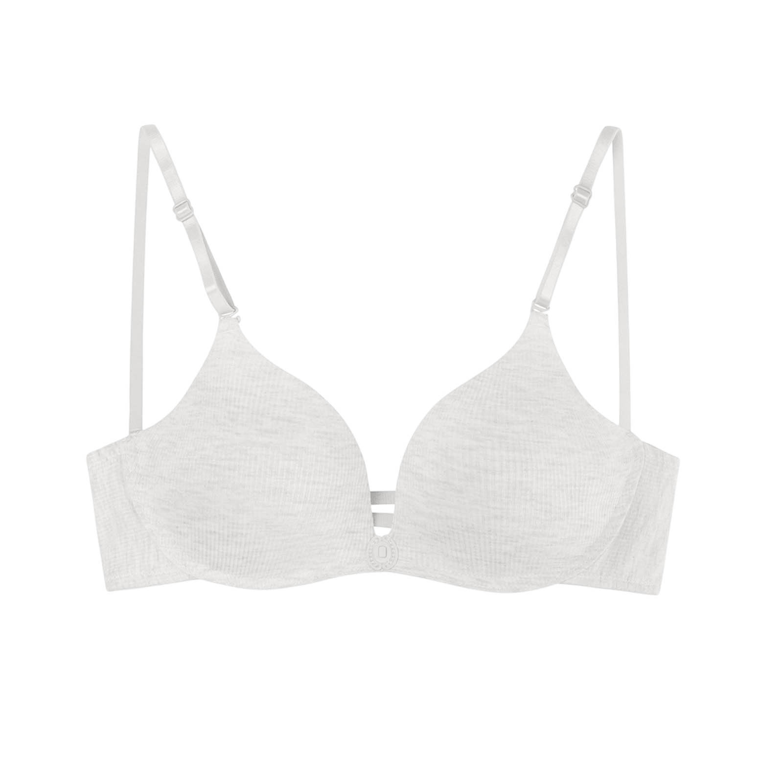 qelini Front Closure Wireless Push up Bra for Women Seamless Everyday T-Shirt Bra with Full Coverage Solid Color Bras