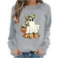 thumbnail image 1 of qelini Halloween Pullover Sweatshirt for Women Plus Size Pumpkin Graphic Tees Sweatershirts Long Sleeve Crew Neck Outfit Holiday, 1 of 6