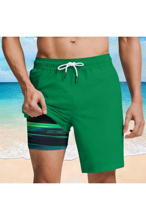 Hawaiian Swim Trunks for Men Drawsting Waist Knee-Length Shorts Funny Novelty Print Shorts Daily Wear