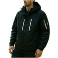thumbnail image 1 of qelini Jackets for Men Waterproof Long Sleeve Windproof Coats Hooded Zip up Jackets Winter Outerwear with Pockets for Hiking, 1 of 6