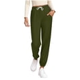 thumbnail image 1 of qelini Light Pajama Pants Women Elastic Waist Pants Solid Drawstring Loungewear Pants Winter PJs Bottoms with Pockets, 1 of 7