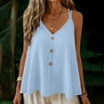 thumbnail image 1 of qelini Linen Tank Tops for Women Plus Size Spaghetti Strap Long Tee V Neck Sleeveless Shirt Solid Color Cloths, 1 of 8