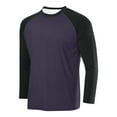 thumbnail image 1 of qelini Long Sleeve Shirts for Men Round Neck Plain Casual Lightweight Tops Basic Pullover Solid Color Tee Shirts Dark Gray XL, 1 of 2