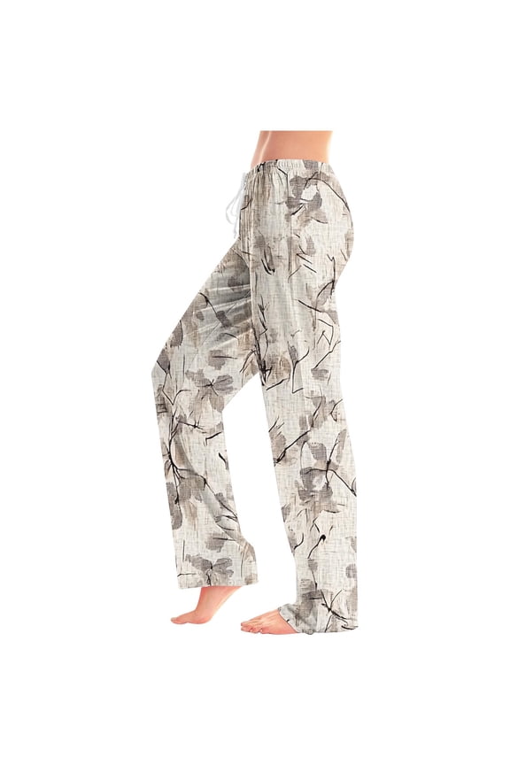 Lounge Pants for Women Plus Size Long Sleepwear Drawstring Elastic Waist Loungewear Print Homewear