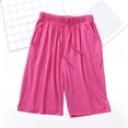 thumbnail image 1 of qelini Lounge Shorts Women Plus Size Model with Pocket Elastic Waist Short Pants Solid Color Summer Pants Everyday Wear, 1 of 7