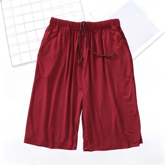 qelini Lounge Shorts Women Plus Size Model with Pocket Elastic Waist Short Pants Solid Color Summer Pants Everyday Wear