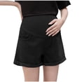 thumbnail image 1 of qelini Maternity Denim Shorts for Women High Waist Solid Belly Support Pants Elastic Shorts Jeans with Adjustable Waist, 1 of 4