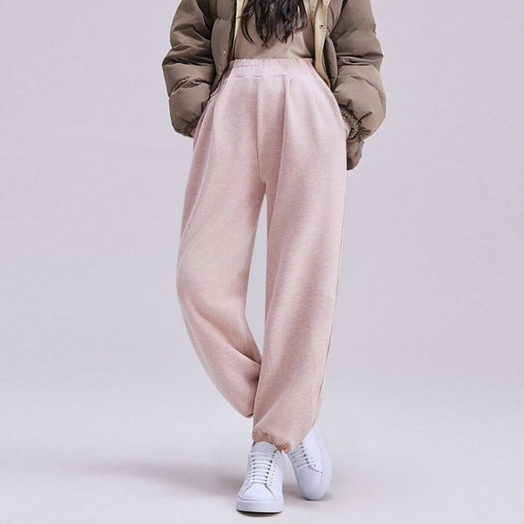 qelini Maternity Joggers with Pockets for Women High Waist Belly Support Pants Solid Color Full Length Trousers