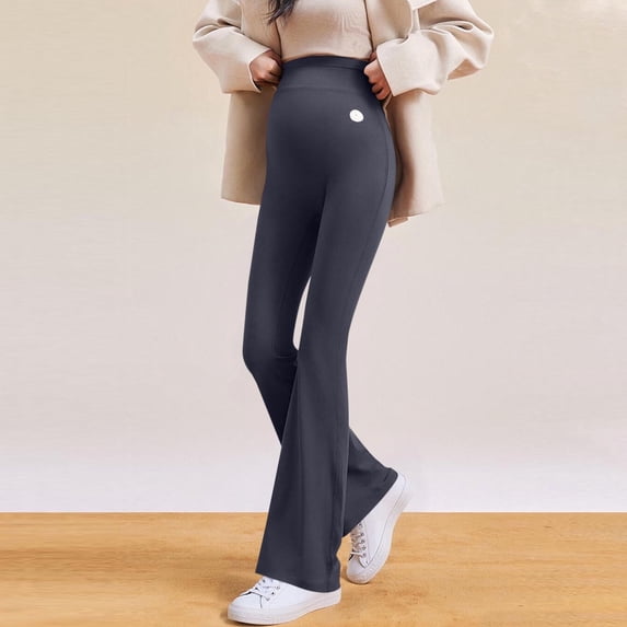 qelini Maternity Leggings for Women High Waist Belly Support Pants Elastic Solid Color Full Length Yoga Pants
