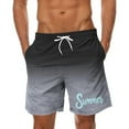 thumbnail image 1 of qelini Mens Beach Shorts Big and Tall Pockets Elastic Drawstring Waist Swim Shorts Ombre Print Trunks, 1 of 3