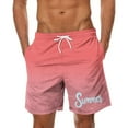 thumbnail image 1 of qelini Mens Beach Shorts Big and Tall Pockets Elastic Drawstring Waist Swim Shorts Ombre Print Trunks, 1 of 3