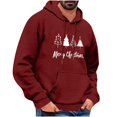 thumbnail image 1 of qelini Mens Christmas Sweatshirts Plus Size Long Sleeve Pullover Xmas Trees Print Drawstring Hooded Jackets Holiday Tops, 1 of 4