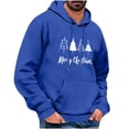 thumbnail image 1 of qelini Mens Christmas Sweatshirts Plus Size Long Sleeve Pullover Xmas Trees Print Drawstring Hooded Jackets Holiday Tops, 1 of 4