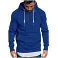 thumbnail image 1 of qelini Mens Hoodies with Zipper Long Sleeve Sweatshirts Solid Drawstring Hooded Jackets Workout Tops with Pockets, 1 of 6