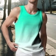 thumbnail image 1 of qelini Mens Racerback Tank Tops Big and Tall Vest Top Crew Neck Sleeveless Vest Ombre Print Workout Cloths, 1 of 7