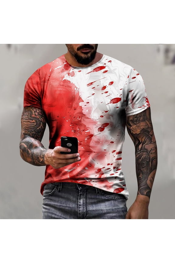 Mens Shirts Graphic Tees Short Sleeve funny Plus Size Round Neck Pullover Tops for Outdoors Running Workout Fall amd Winter Vintage Funny Print Lantern Pumpkin Party Multicolor L