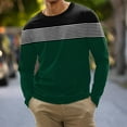 thumbnail image 1 of qelini Mens Shirts Long Sleeve T-shirts Back School Plus Size Round-Neck Gradient Printing Casual Slim Fit Basic Pull-over Blouse Fashion Lightweight and Green 2XL, 1 of 4