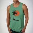 thumbnail image 1 of qelini Mens Tank Tops Vest Top Crewneck Sleeveless Workout Shirt Vest Tropical Print Muscle Tee, 1 of 5