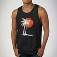 thumbnail image 1 of qelini Mens Tank Tops Vest Top Crewneck Sleeveless Workout Shirt Vest Tropical Print Muscle Tee, 1 of 5