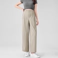 thumbnail image 1 of qelini Plus Size Maternity Pants Wide Leg for Women High Waist Belly Support Pants Pockets Elastic Full Length Pants, 1 of 5