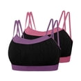 thumbnail image 1 of qelini Plus Size Sports Bra for Women 2 Pack Thin Strap Breathable Bralettes Side Support Everyday Tshirt Bra, 1 of 8