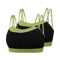 thumbnail image 1 of qelini Plus Size Sports Bra for Women 2 Pack Thin Strap Breathable Bralettes Side Support Everyday Tshirt Bra, 1 of 8