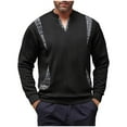 thumbnail image 1 of qelini Plus Size Sweatshirts Mens V Neck Long Sleeve Pullover Solid Lightweight Sweatshirts Versatile Casual Tops, 1 of 8