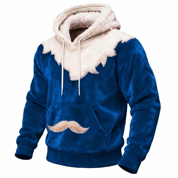 qelini Pullover Hoodie for Men Big and Tall Long Sleeve Outerwear Fall Sweatshirts Solid Color Autumn Winter Casual Coat