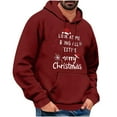 thumbnail image 1 of qelini Pullover Hoodies for Men Graphic Long Sleeve Sweatshirts Merry Christmas Print Drawstring Hooded Jackets Holiday Tops, 1 of 4