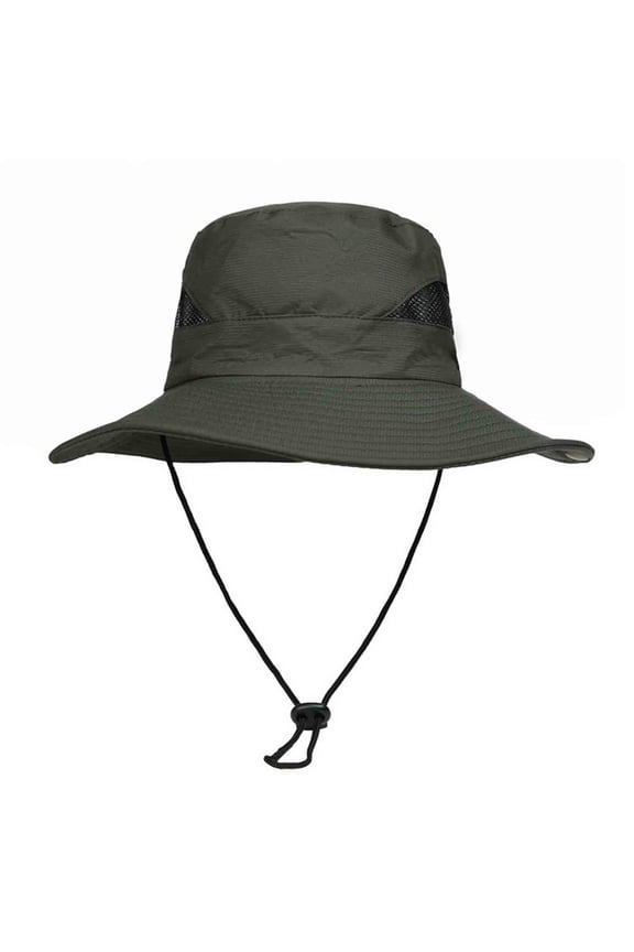 Retro Bucket Hat Unsex Adjustable Drawstring Snap Button UV Protection Cap for Hiking Hat for Summer Beach Vocation