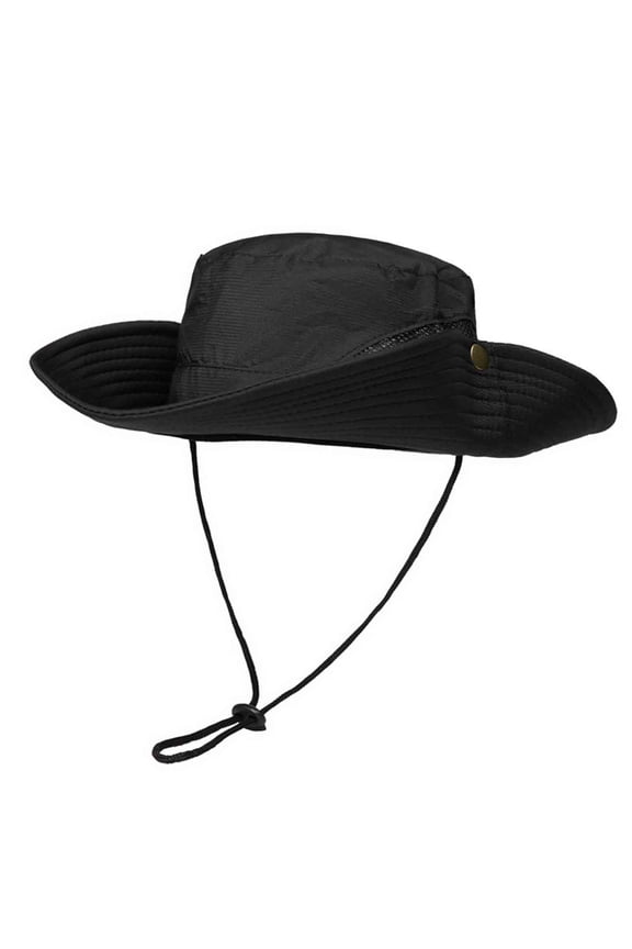Retro Bucket Hat Unsex Adjustable Drawstring Snap Button UV Protection Cap for Hiking Hat for Summer Beach Vocation