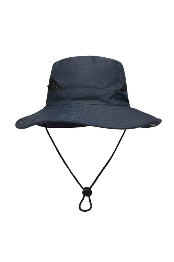 Retro Bucket Hat Unsex Adjustable Drawstring Snap Button UV Protection Cap for Hiking Hat for Summer Beach Vocation