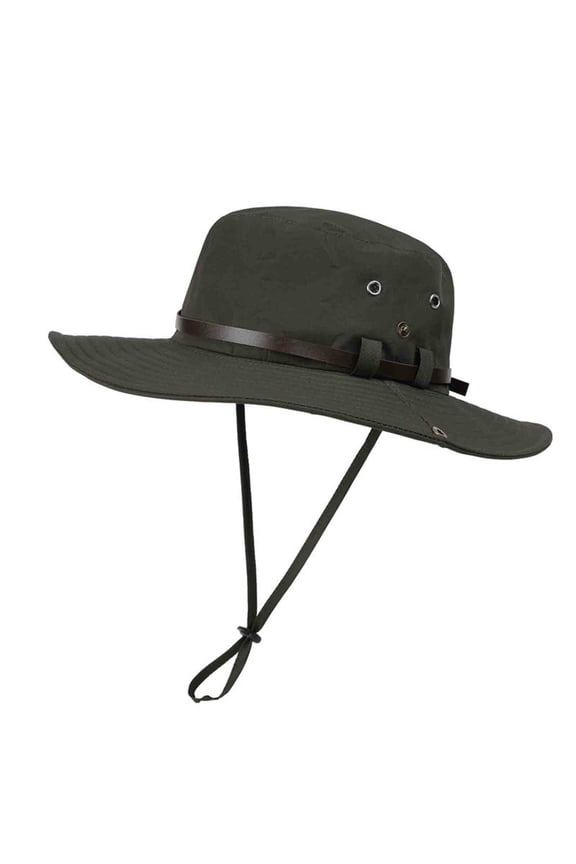 Retro Bucket Hat Unsex Adjustable Strap Snap Button UV Protection Outdoor Cap Hat for Summer Beach Vocation Fishing Hat