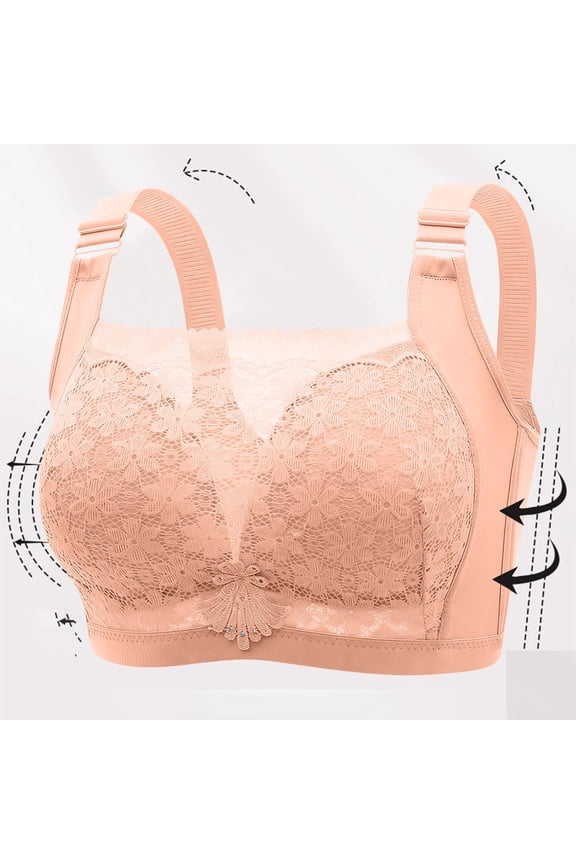 Seamless Wireless Bra for Women Plus Size Thin Strap Breathable Bralettes Side Support Racerback Soft Daily Lingerie