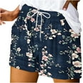 thumbnail image 1 of qelini Shorts for Women Drawsting High Waist Bermudas Shorts Pockets Print Lounge Shorts Yoga Shorts, 1 of 5