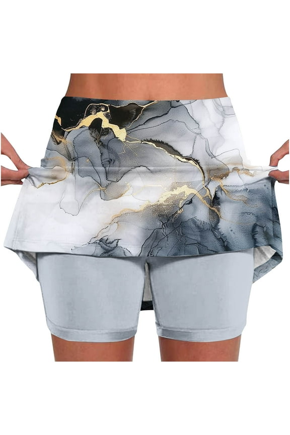 Skorts Skirts for Women Plus Size High Waist Summer Bermudas Shorts Print Shorts Soft Shorts