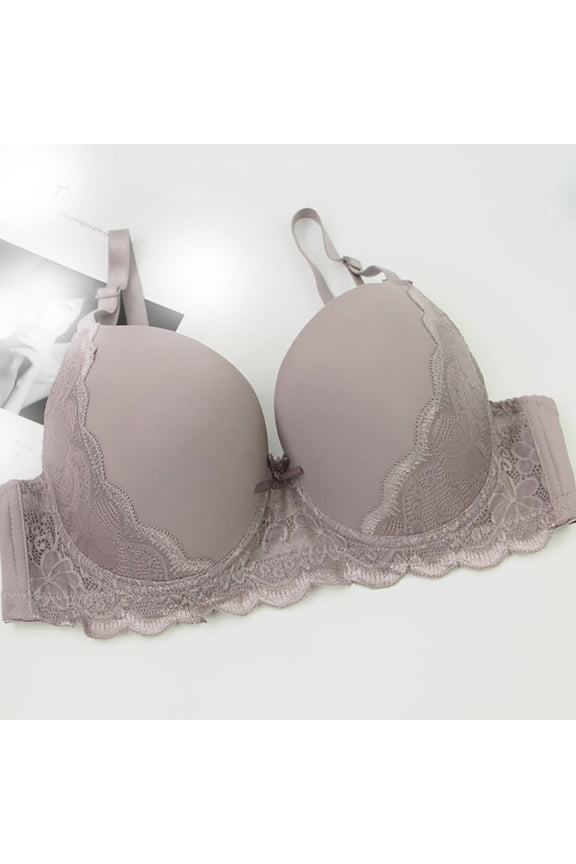 Sleep Bras for Women Plus Size C Cup Comfortable with Lace Light Support Bra Solid Color Everyday Bra