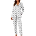thumbnail image 1 of qelini Sleepwear for Women Valentine's Day Heart Print Long Sleeve Shirt and Pant with Pocket Nightwear Soft Holiday Pjs Set, 1 of 7