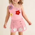 thumbnail image 1 of qelini Sleeveless Top and Shorts Set Girls 0-3Years 3D Floral Ribbed Knit Summer 2 Piece Outfit Summer Sets, 1 of 8