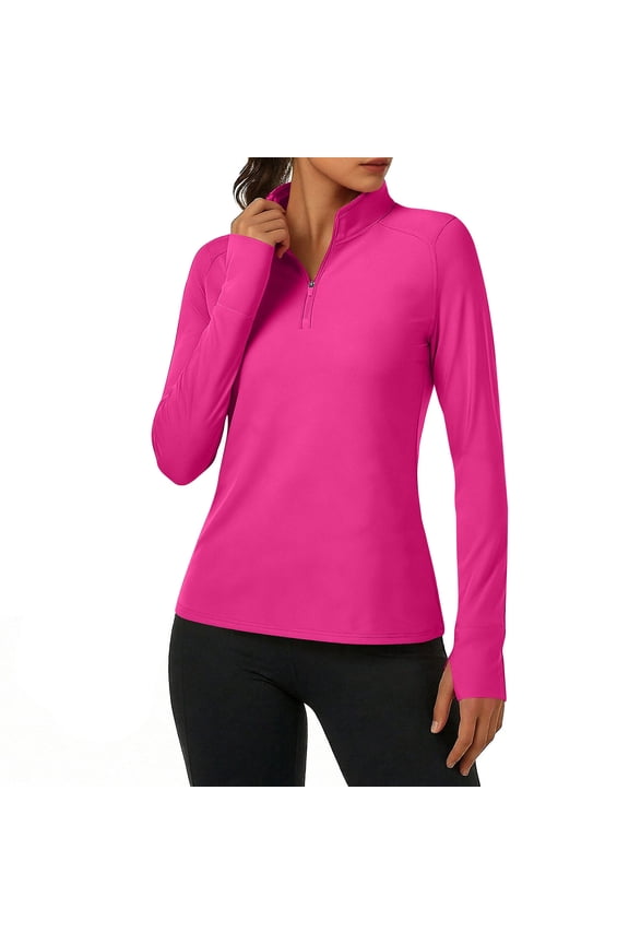 Sun Protection Hoodie Women Plus Size Zip Front Long Sleeve Thumb Holes Quick Dry Top UPF 50+ Shirt Solid Color Cloths