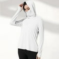 thumbnail image 1 of qelini Sun Shirts for Women Long Sleeve UV Protection Zipper Shirt Lightweight Womens Rash Guard Shirts with Mask Hoodie Thumb Hole Workout Tops Outdoor Hiking, 1 of 7