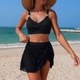 thumbnail image 1 of qelini Tankini Sets Womens Paddad Push Up Crew Neck Swimsuits Solid Color Swimwear Summmer Beach Vocation, 1 of 6